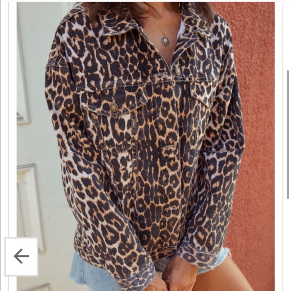 Animal Print jean jacket